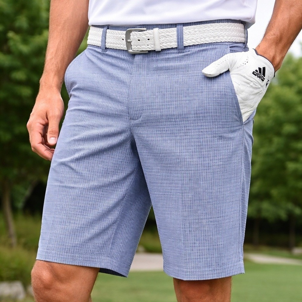 Adidas Ultimate 365 Golf Shorts Men 32 Gingham Check Stretch Performance Classic - Picture 2 of 16